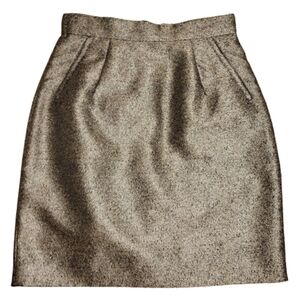 H&M women's Gold metallic knee-length Skirt with side pockets size 8